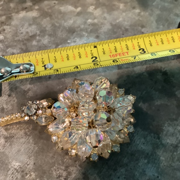 VINTAGE 1950’S  JULIANA CLEAR CRYSTAL RHINESTONE Brooch ARTICULATED MOMS - Picture 5 of 10